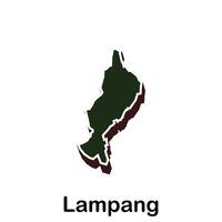 Map City of Lampang, administrative and Province of Thailand design template vector