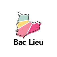 Map City of Bac Lieu design template, World Map International template with outline graphic sketch style isolated on white background vector