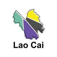 isolated illustration of simplified administrative map of Lao Cai. Borders and names of the regions. suitable for your company vector