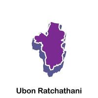 map of Ubon Ratchathani City Flat element design, on white background vector