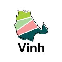 Map City of Vinh design template, World Map International template with outline graphic sketch style isolated on white background vector