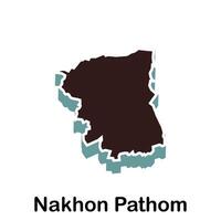 map of Nakhon Pathom City Flat element design, on white background vector