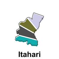 Map City of Itahari World Map International template with outline graphic style, isolated on white background vector