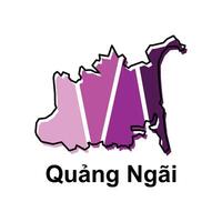 isolated illustration of simplified administrative map of Quang Ngai. Borders and names of the regions. suitable for your company vector