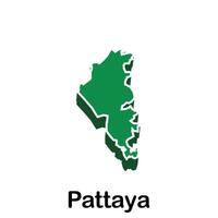 map of Pattaya City Flat element design, on white background vector