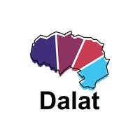 Map City of Dalat design template, World Map International template with outline graphic sketch style isolated on white background vector