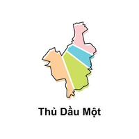 isolated illustration of simplified administrative map of Thu Dau Mot. Borders and names of the regions. suitable for your company vector