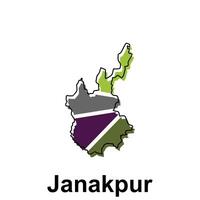 Map City of Janakpur World Map International template with outline graphic style, isolated on white background vector