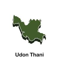 map of Udon Thani City Flat element design, on white background vector