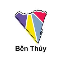 isolated illustration of simplified administrative map of Ben Thuy. Borders and names of the regions. suitable for your company vector
