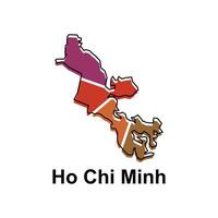 isolated illustration of simplified administrative map of Ho Chi Minh. Borders and names of the regions. suitable for your company vector