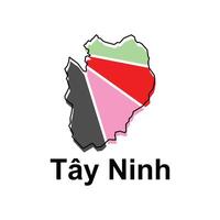 Map City of Tay Ninh design template, World Map International template with outline graphic sketch style isolated on white background vector