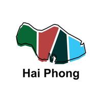 isolated illustration of simplified administrative map of Hai Phong. Borders and names of the regions. suitable for your company vector
