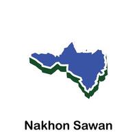 map of Nakhon Sawan City Flat element design, on white background vector
