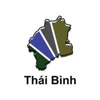 isolated illustration of simplified administrative map of Thai Binh. Borders and names of the regions. suitable for your company vector