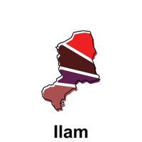 Map Of Ilam City Modern Colorful design, illustration design template vector
