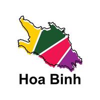isolated illustration of simplified administrative map of Hoa Binh. Borders and names of the regions. suitable for your company vector