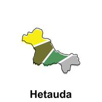 Map City of Hetauda World Map International template with outline graphic style, isolated on white background vector