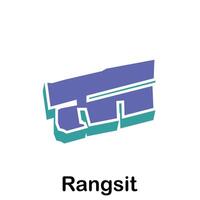 Map City of Rangsit, administrative and Province of Thailand design template vector