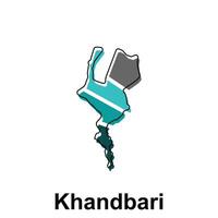 Map City of Khandbari World Map International template with outline graphic style, isolated on white background vector