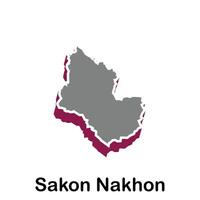 map of Sakon Nakhon City Flat element design, on white background vector