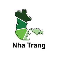 isolated illustration of simplified administrative map of Nha Trang. Borders and names of the regions. suitable for your company vector