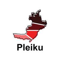 Map City of Pleiku design template, World Map International template with outline graphic sketch style isolated on white background vector
