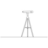 Simple Telescope continuous line art. Telescope outline illustration. vector