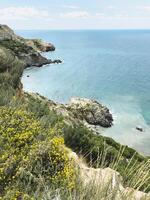 Amazing view of seascape from hill photo