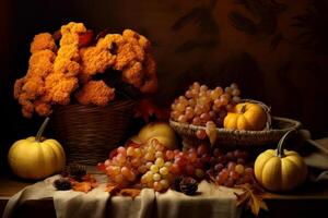 Embrace the warmth of autumn with this rustic still-life featuring vibrant fall photo