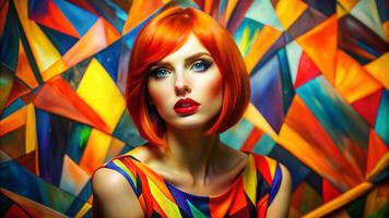 portrait of a very beautiful girl generated by AI photo