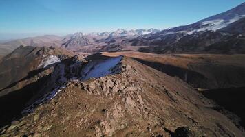 Aerial view from a sports FPV drone. high-speed low flight in mountainous areas. Speed concept video