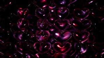 3d surface heart shape abstract background. red colors, 3d illustration render video