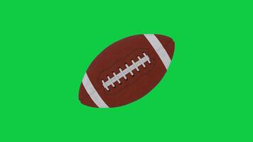 American football rotating rotating loop animation on green screen background video