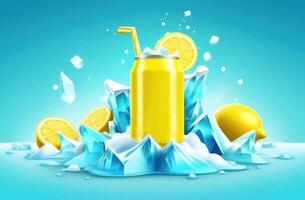 Chill with summer vibes. Refresh yourself with this vibrant, icy, lemon-infused drink photo