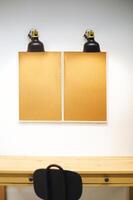 Two framed cork notice boards with copy space photo