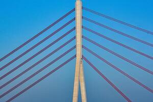 Cable-stayed bridge over the rhine river photo