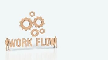 The Gear and work flow text for Business concept 3d rendering. photo