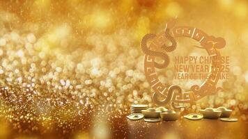The Gold snake for Chinese New Year concept 3d rendering. photo
