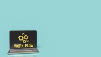 The Gear and work flow text for Business concept 3d rendering. photo