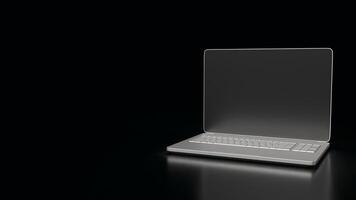 The Notebook on Black Background for Business or it concept 3d rendering. photo