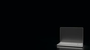 The Notebook on Black Background for Business or it concept 3d rendering. photo