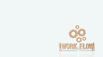 The Gear and work flow text for Business concept 3d rendering. photo