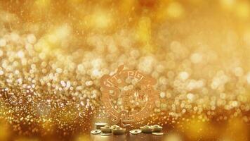 The Gold snake for Chinese New Year concept 3d rendering. photo