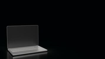 The Notebook on Black Background for Business or it concept 3d rendering. photo