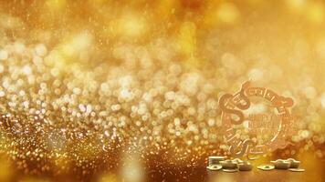 The Gold snake for Chinese New Year concept 3d rendering. photo