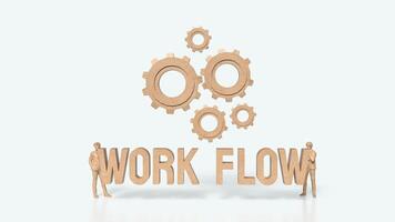 The Gear and work flow text for Business concept 3d rendering. photo