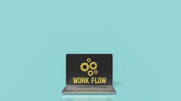 The Gear and work flow text for Business concept 3d rendering. photo