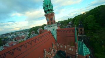 Agile flight around St. Joseph's Church and over Podgorski Square in Cracow video