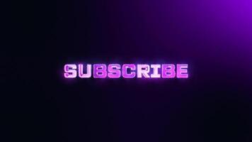 Subscribe 2d Glowing Text Effect Animation, 4k Resolution video